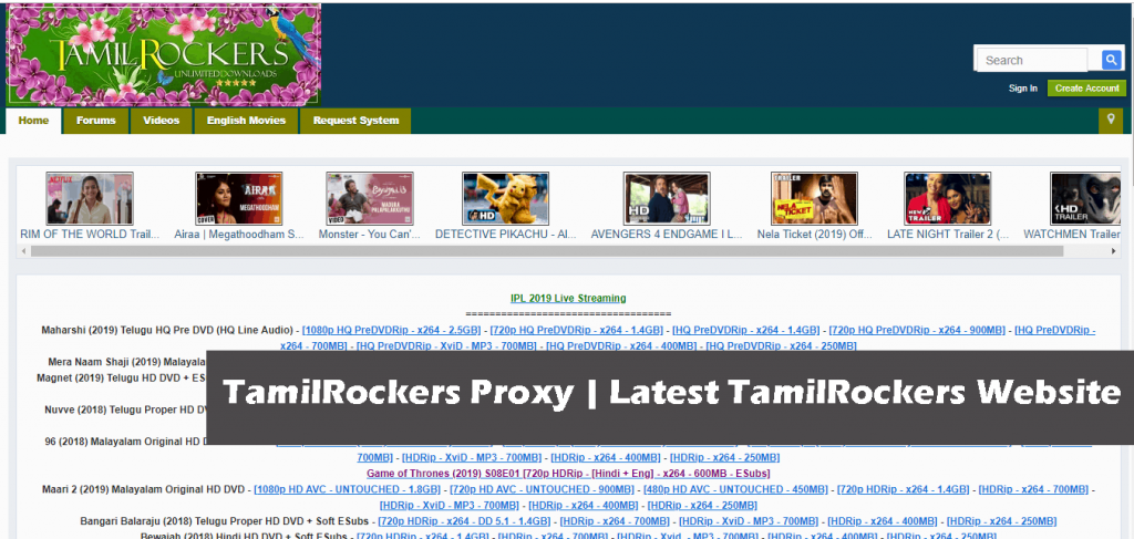 TamilRockers Proxy Latest TamilRockers Website
