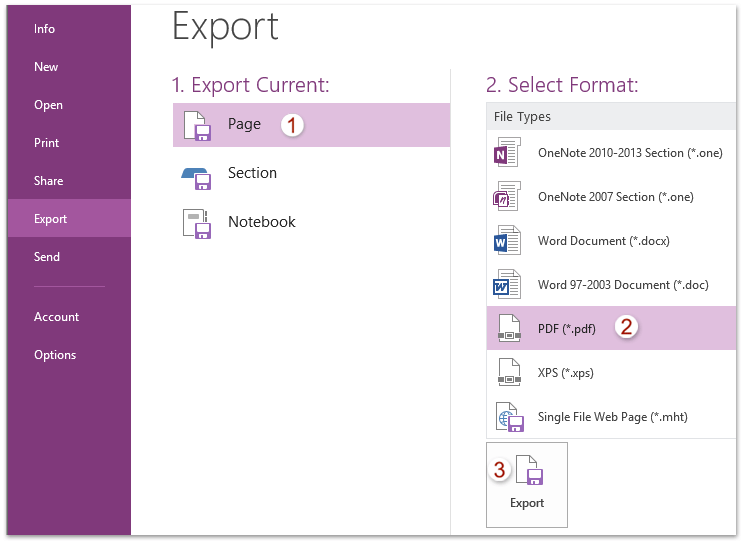 Export option
